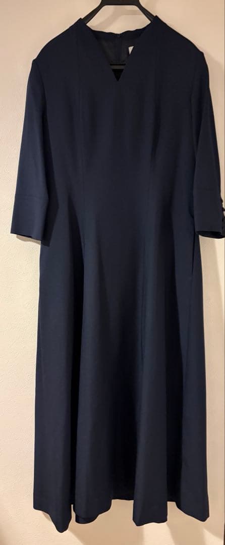 【美品】audire Catherine flare dress ネイビー
