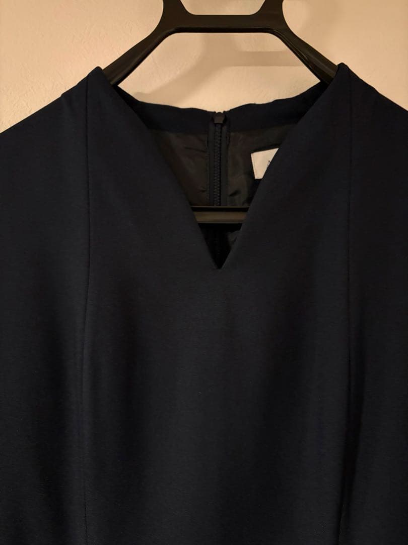 【美品】audire Catherine flare dress ネイビー