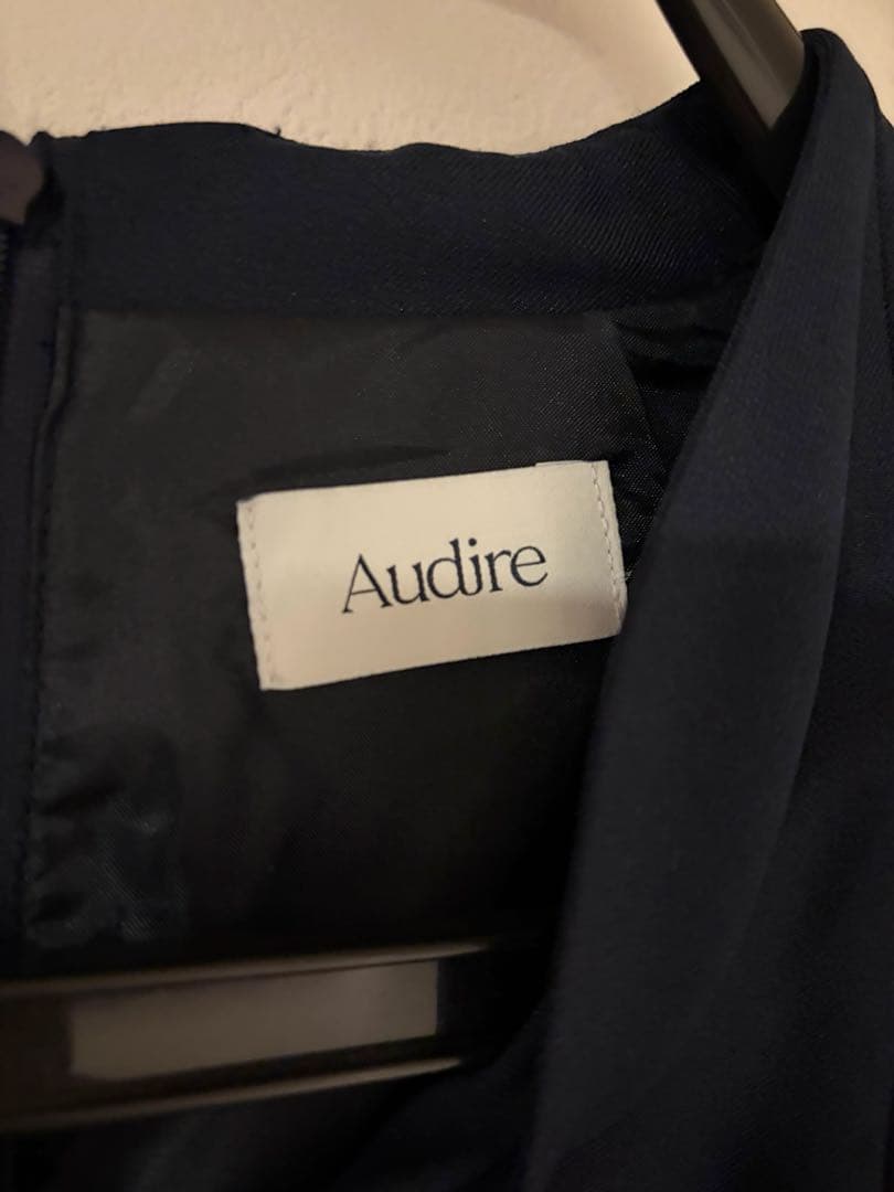 【美品】audire Catherine flare dress ネイビー