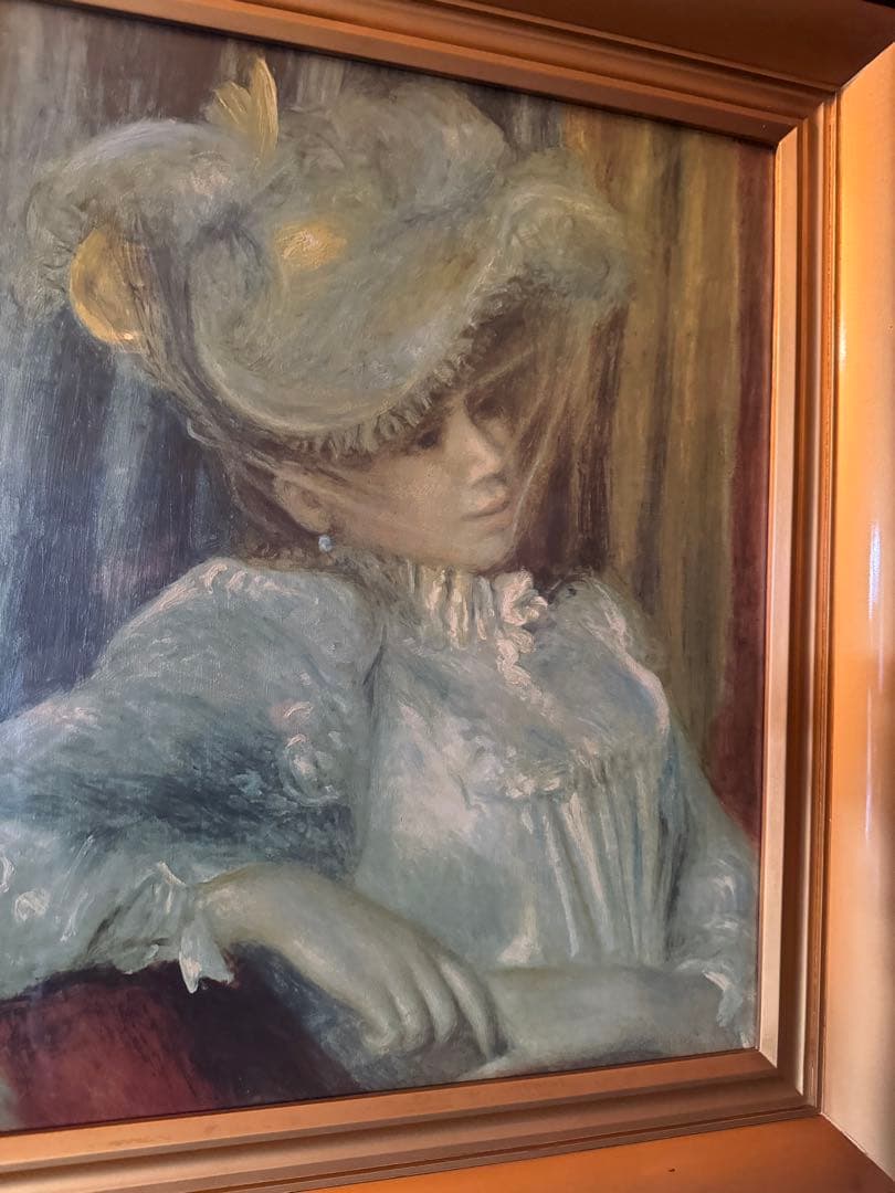 ルノアール　帽子の女　工芸画　アンティーク