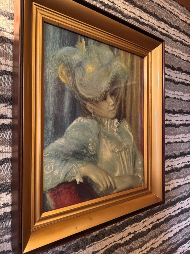 ルノアール　帽子の女　工芸画　アンティーク