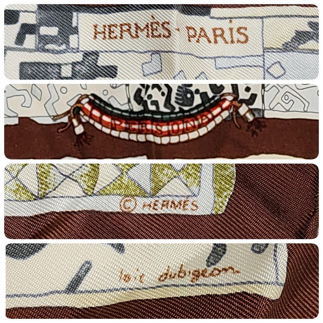 HERMES エルメス ミニスカーフ カレ40 PERSONA 仮面 シルク.