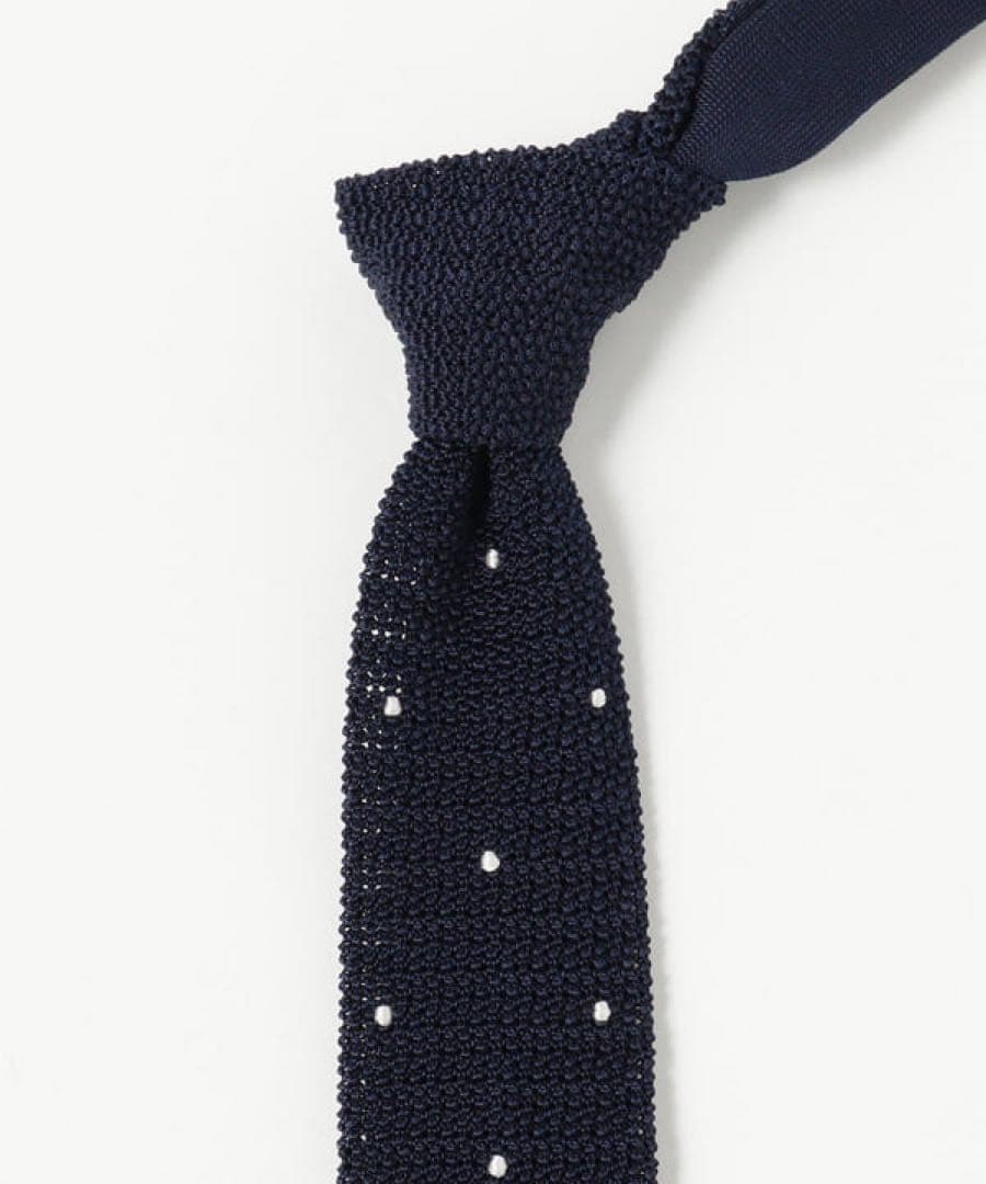 BEAMS F ASCOT / ドット ニット タイ　ブラック
