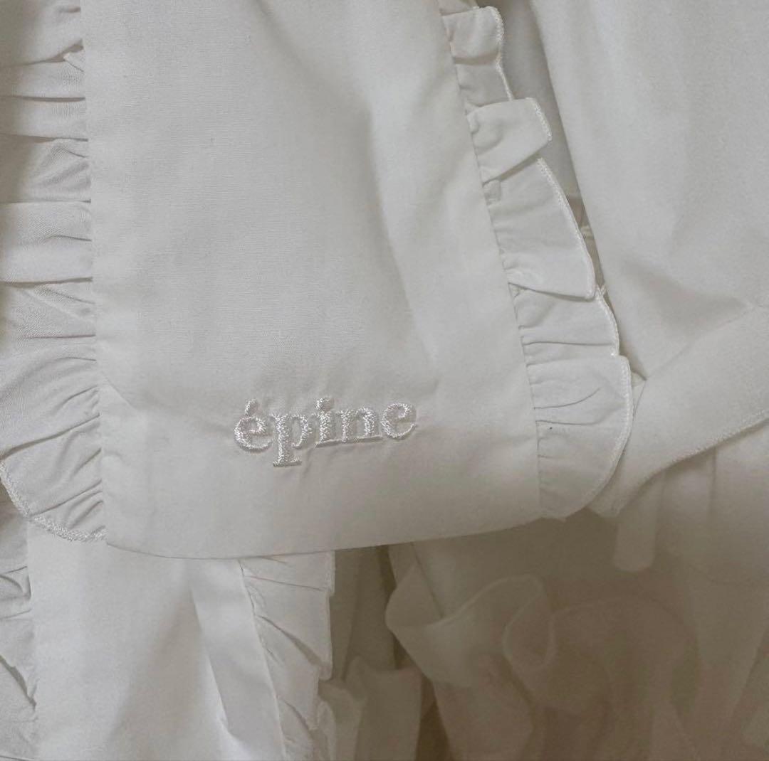 épine エピヌ double ribbon frill blouse