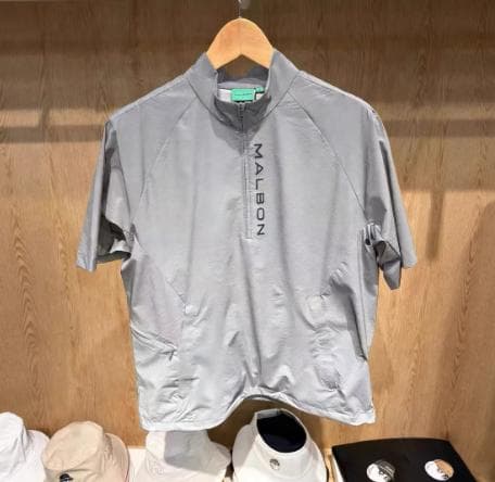 Malbon メンズゴルフウェア 半袖アウター 防風ストレッチ 限定モデル☘️