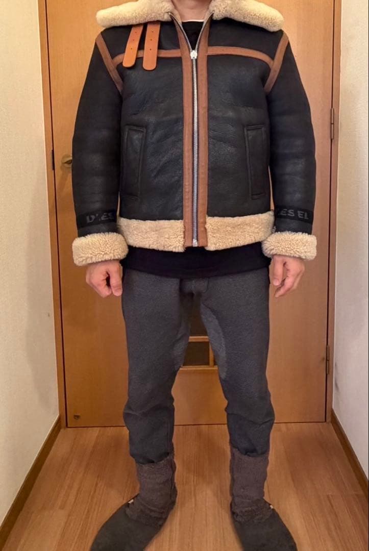 ディーゼル ムートンレザージャケット B-3タイプ XS DIESEL