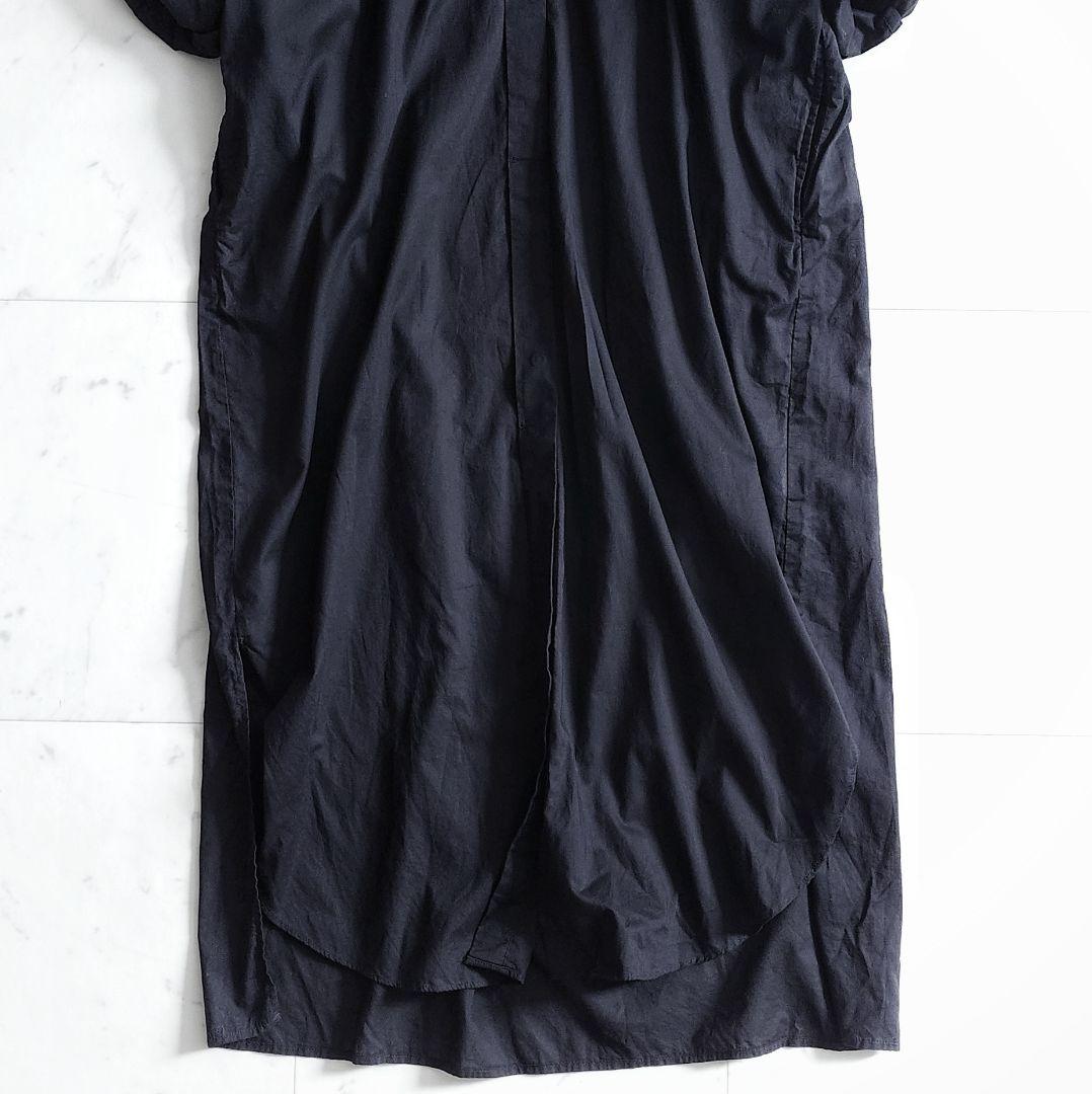 美品✨アーバンリサーチドアーズ コットンバンドカラー シャツワンピース ブラック