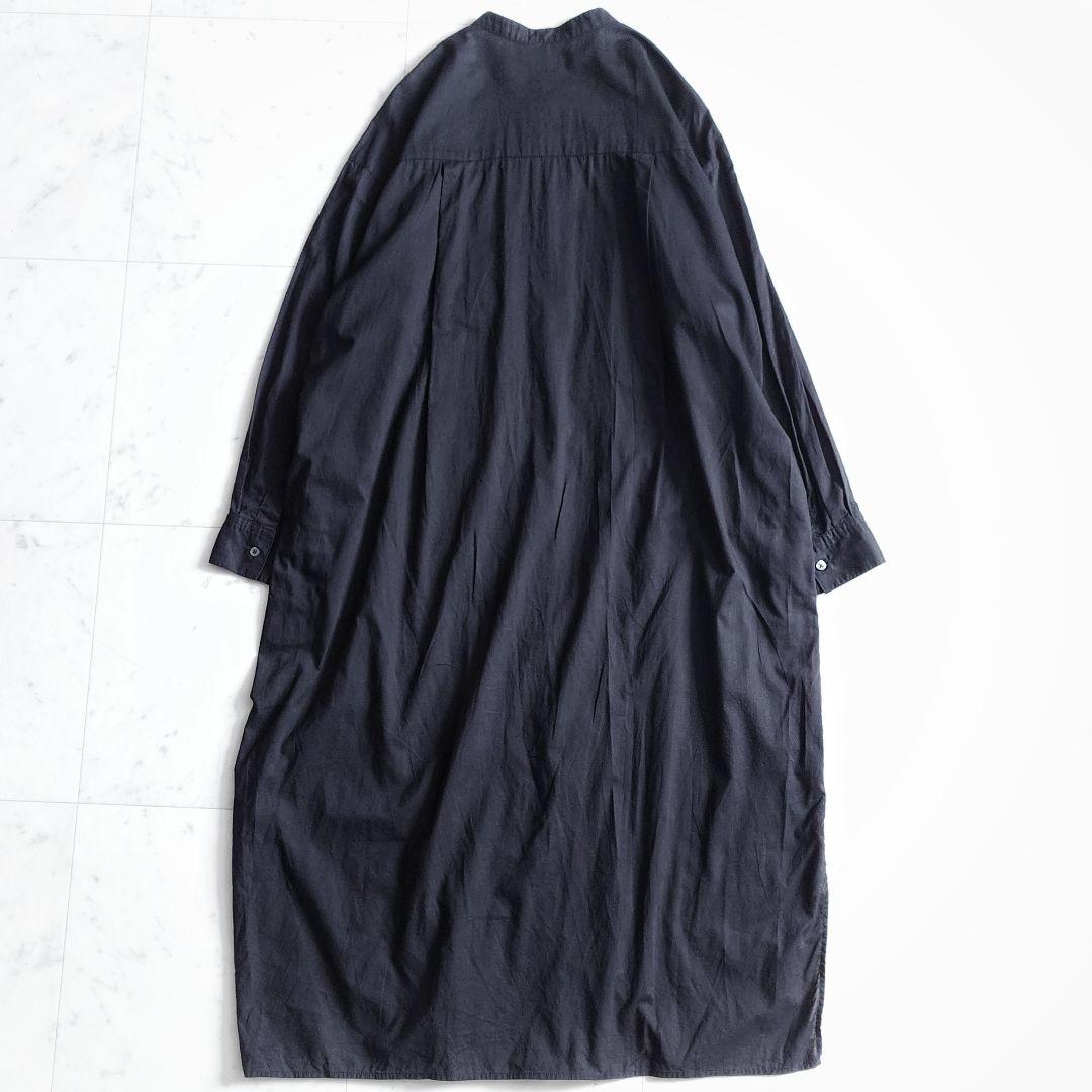 美品✨アーバンリサーチドアーズ コットンバンドカラー シャツワンピース ブラック