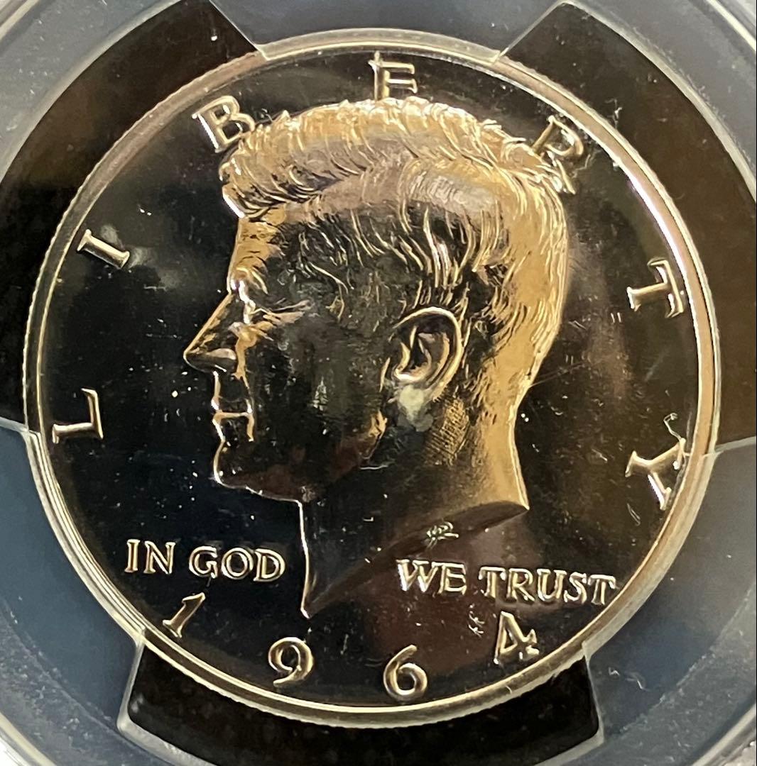アメリカ 1964 ケネディ アクセントヘア プルーフ銀貨 PCGS PR65