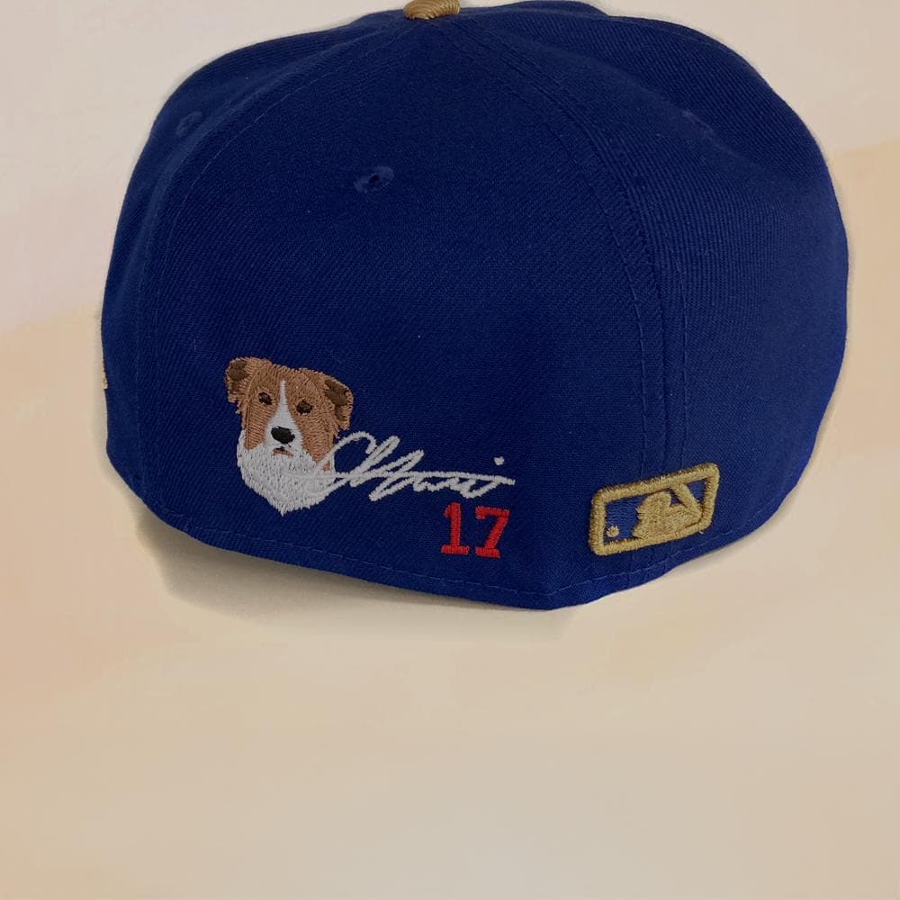 MLB大谷選手ドジャースキャップ　サインとデコピンの刺繍入り　サイズ63.5cm