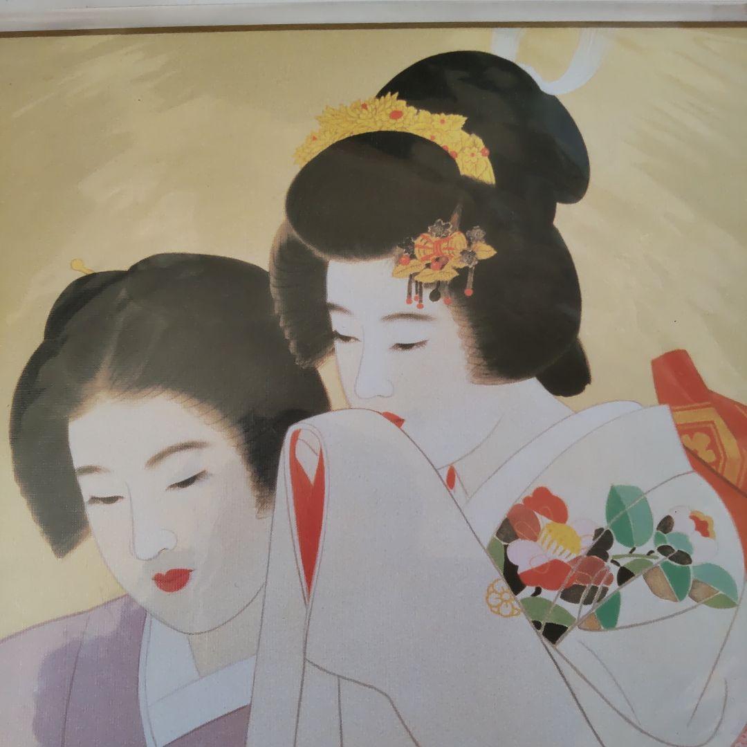 tossy伊東深水『ささやき』美人画 名品 複製 色紙 希少 茶道具 美品