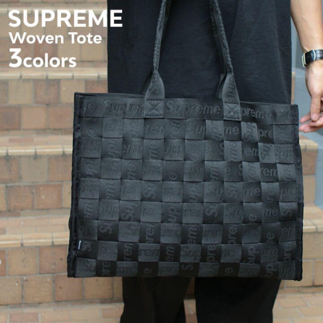 SUPREME ウーブントートバッグ ブラック