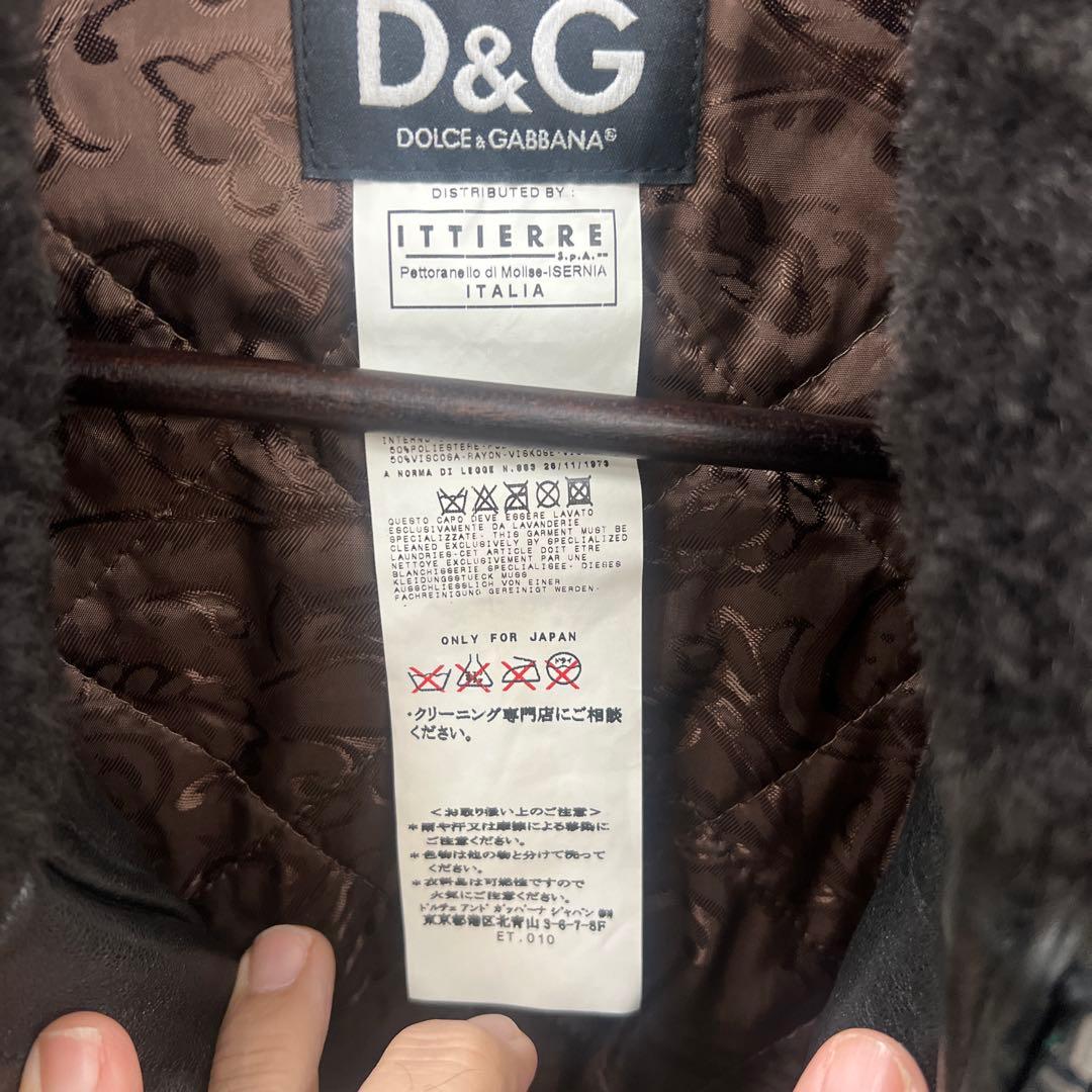 4*1様 D&G レザージャケット シェルパ襟付き
