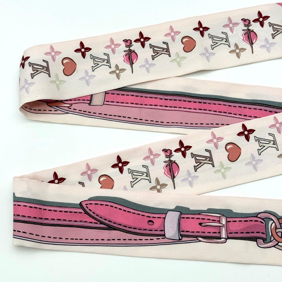 美品 ルイヴィトン モノグラム バンドーBB ピンク スカーフ アラフォリ