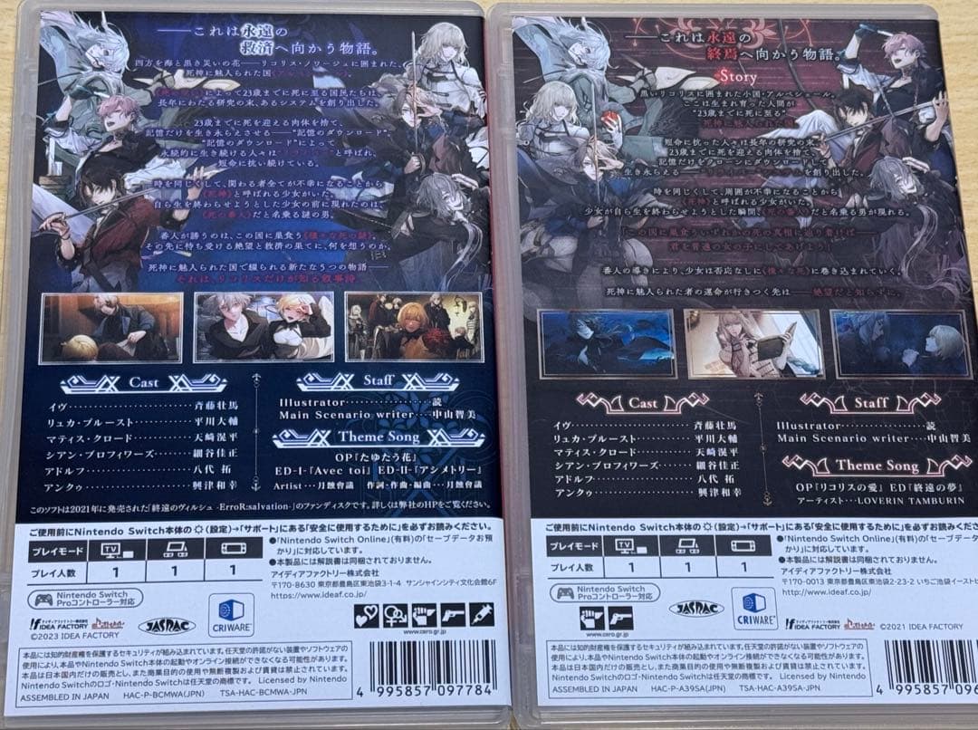 終遠のヴィルシュ Switch ゲームソフト(2本)