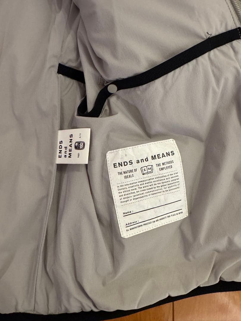美品 ENDS and MEANS Tactical Puff Vest L