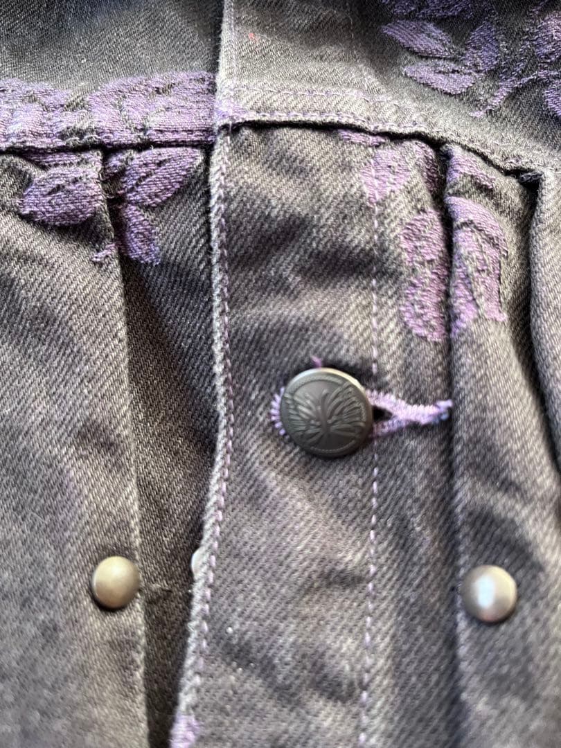Needles デニムジャケット　ローズ刺繍　Sサイズ
