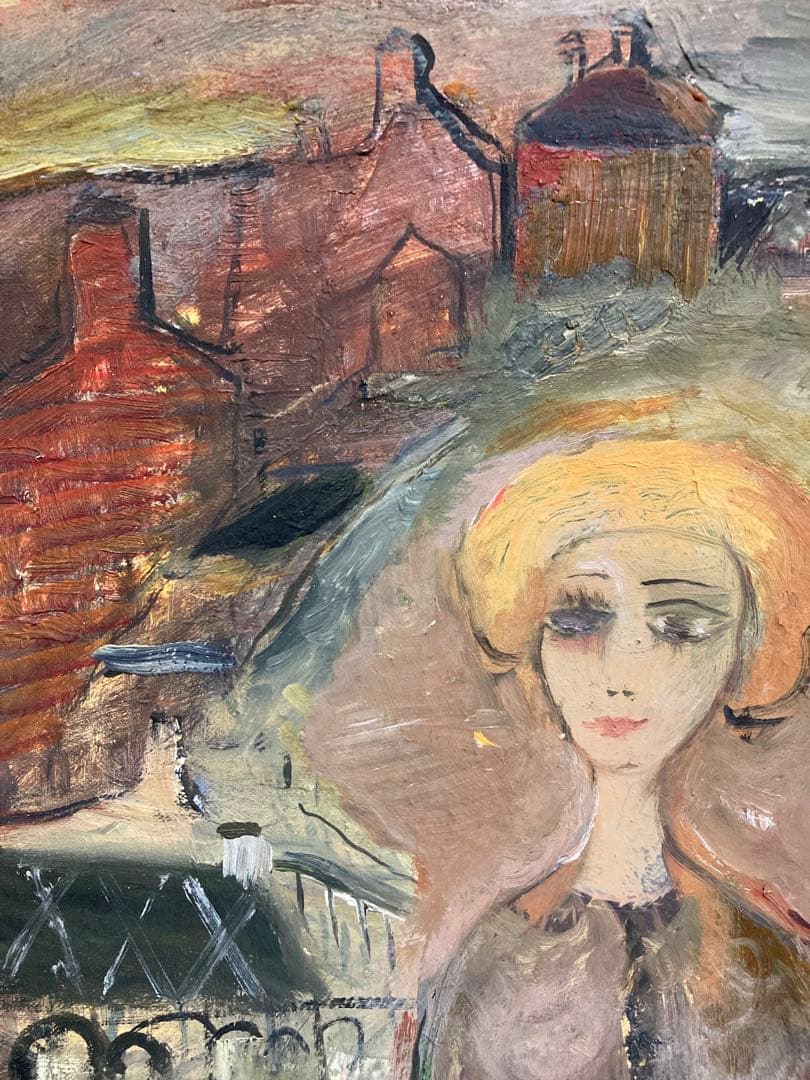 【真作保証】織田広喜「少女」油彩3号 直筆サイン 二科会 アンニュイ 絵画