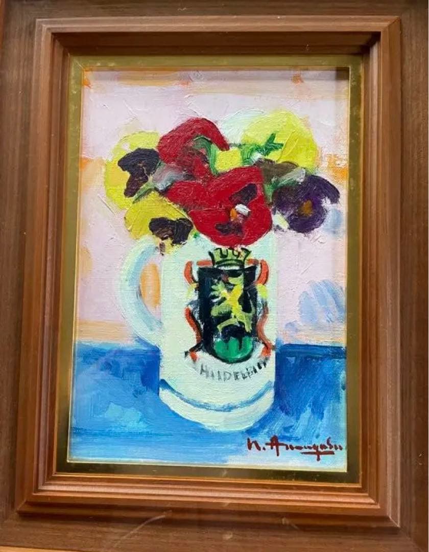 天春永次・画伯・油彩・パンジー・サムホール・油絵・油画・絵・アート・アート作品