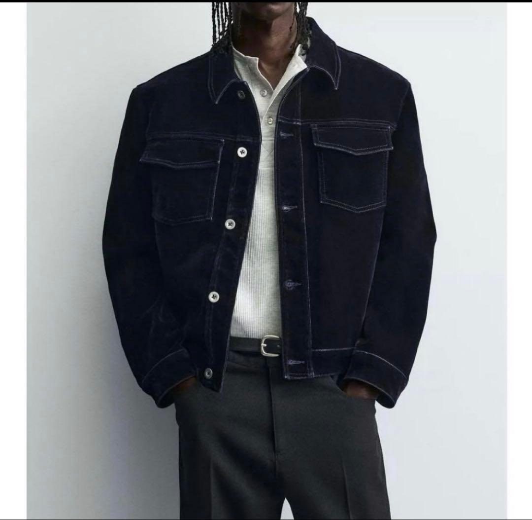 zara フロッキー　ベルベット　ジャケット