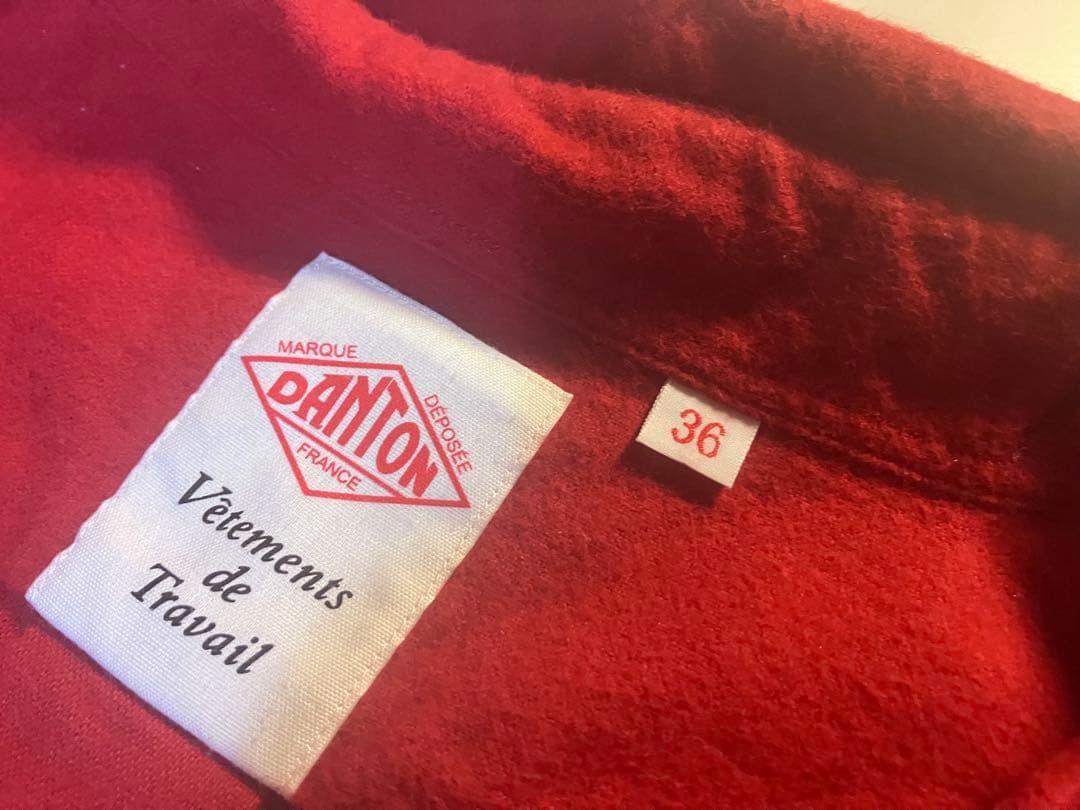 DANTON ワークシャツ レッド 36 ダントン
