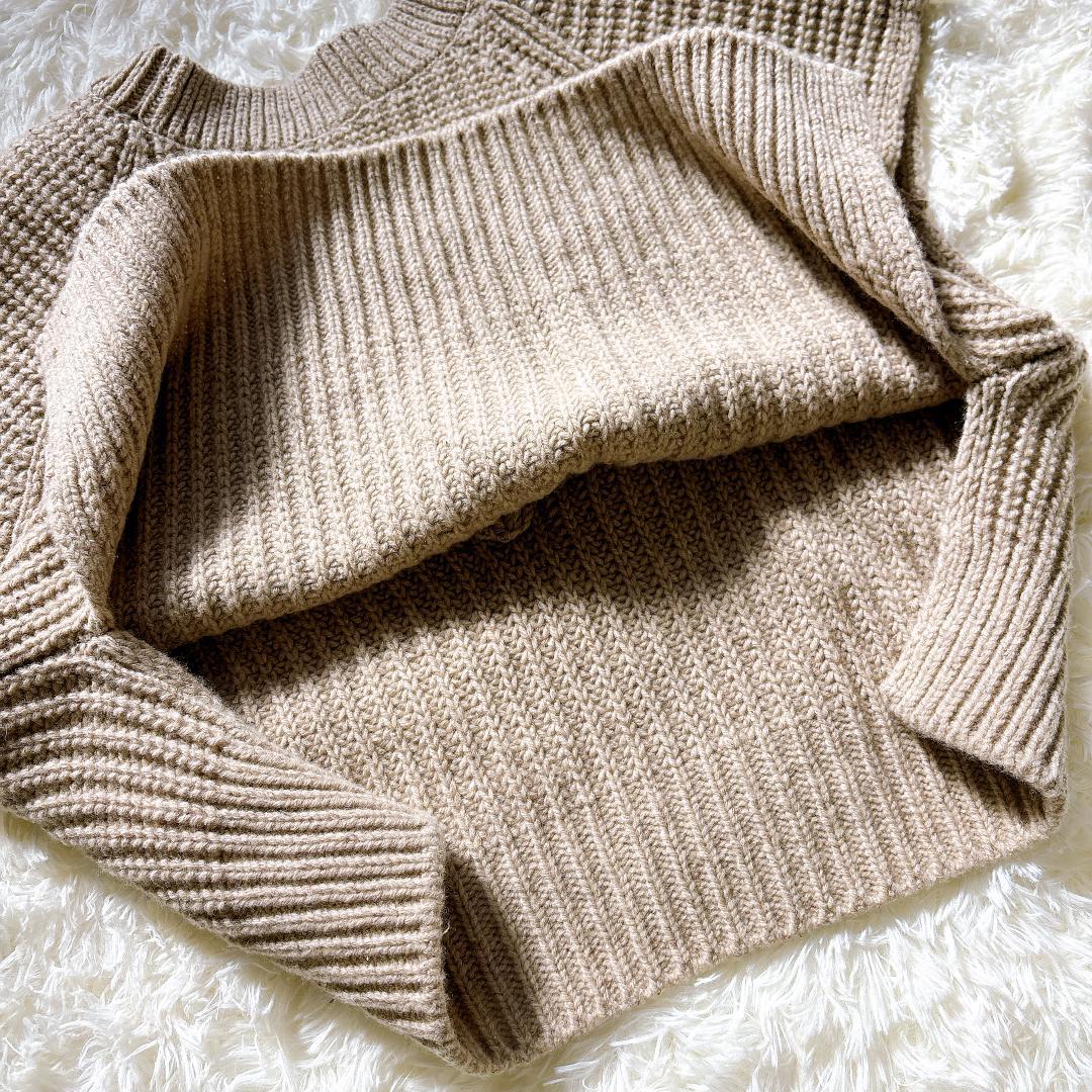 【美品】TICCA 2wayニットベスト シルク混 ベージュ系