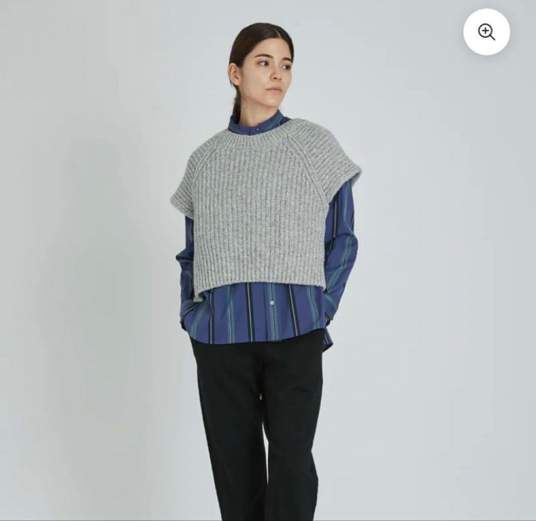 【美品】TICCA 2wayニットベスト シルク混 ベージュ系