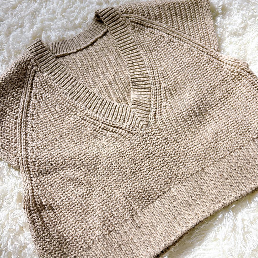 【美品】TICCA 2wayニットベスト シルク混 ベージュ系