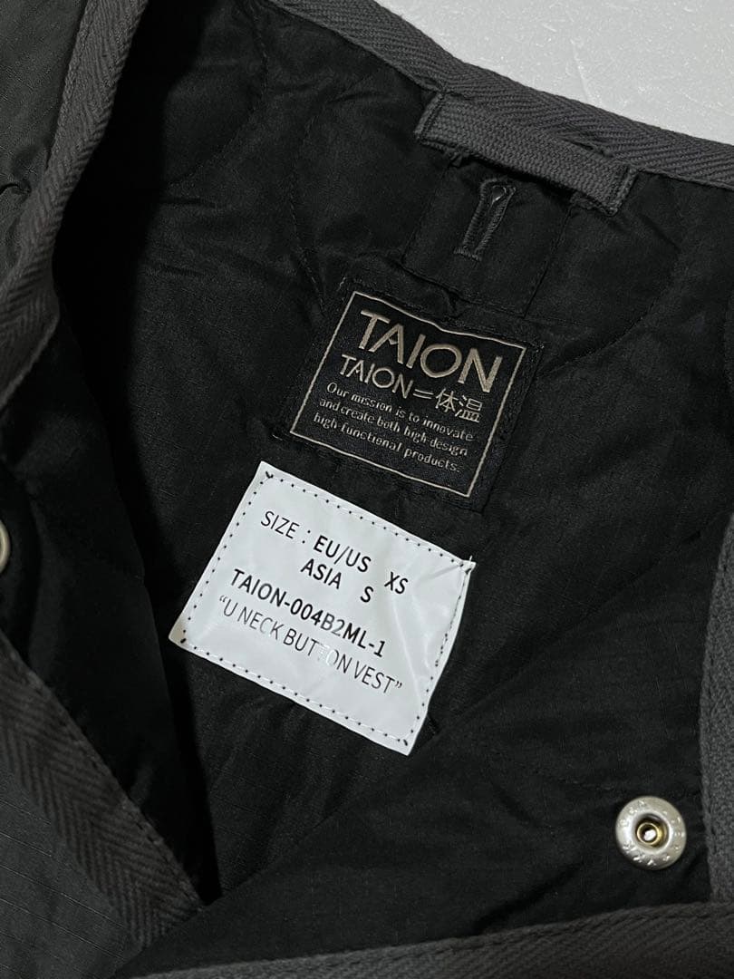 TAION タイオン ユニセックス ミリタリー クルーネックボタン ダウンベスト