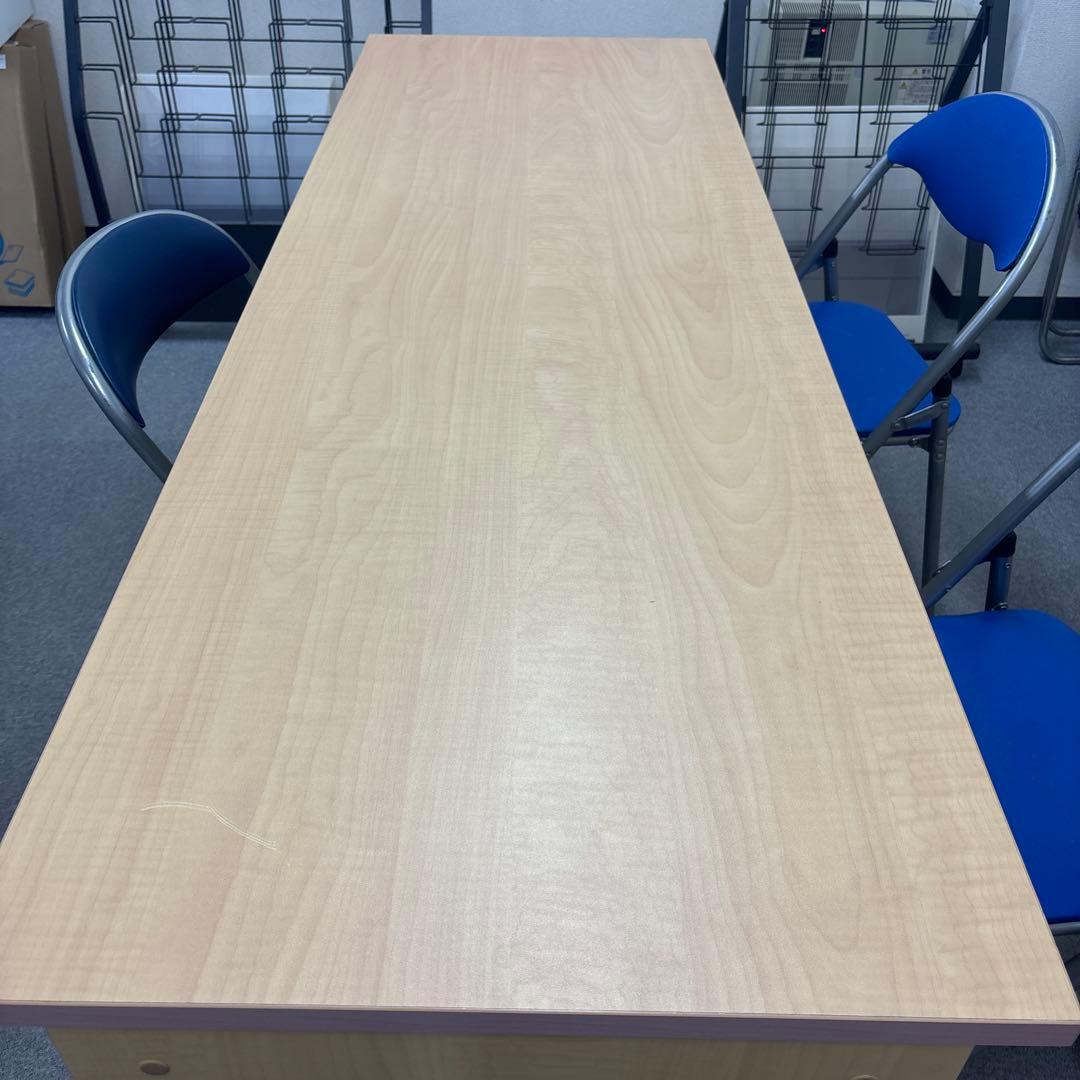 ナチュラル木製長方形デスク 約180cm