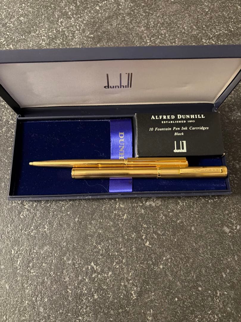 ダンヒル 万年筆 14K 585 ゴールド ボールペン セット ドイツ製 箱付