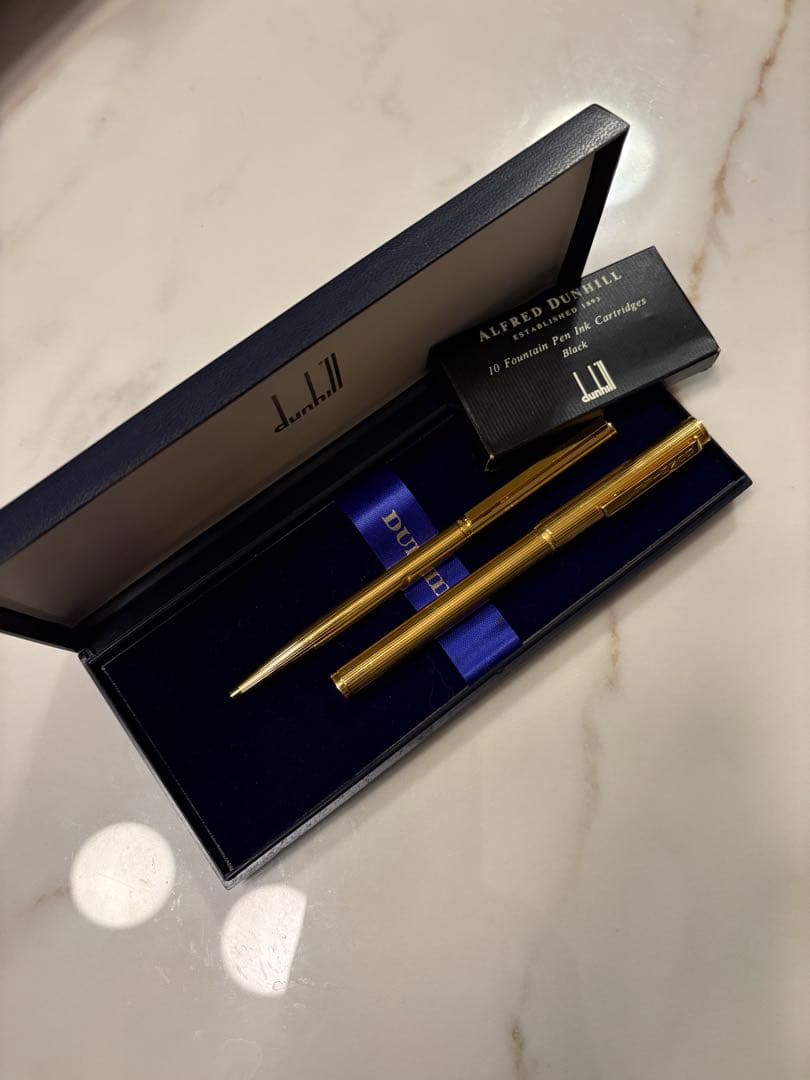 ダンヒル 万年筆 14K 585 ゴールド ボールペン セット ドイツ製 箱付
