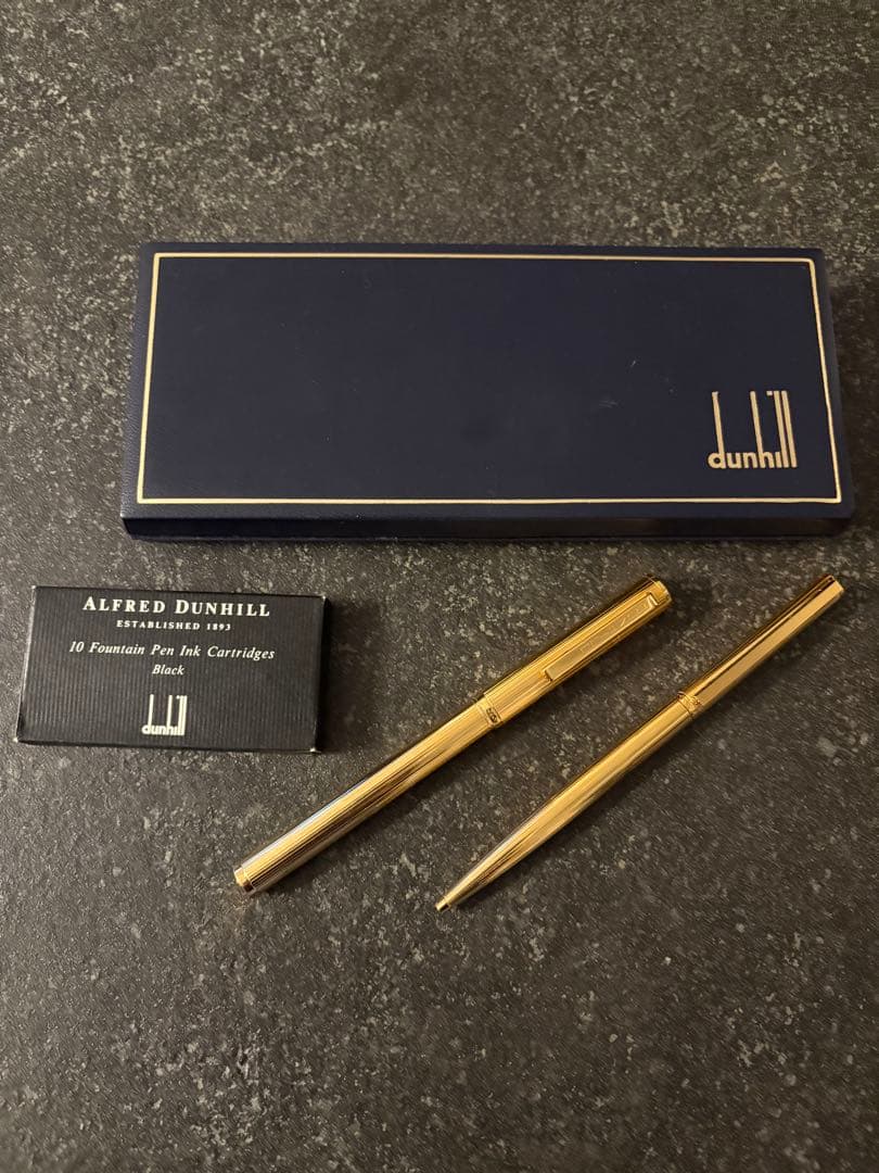 ダンヒル 万年筆 14K 585 ゴールド ボールペン セット ドイツ製 箱付