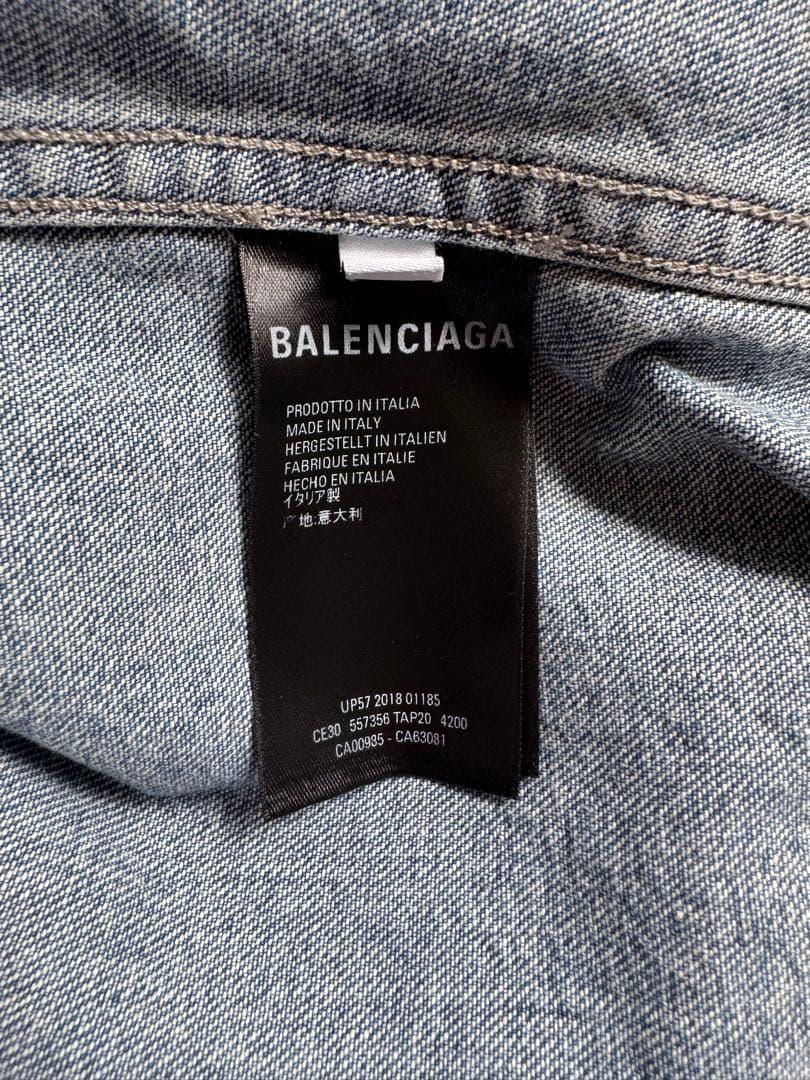 ひ*ろ様 タグ付き balenciaga バレンシアガ レイヤード デニムシャツ