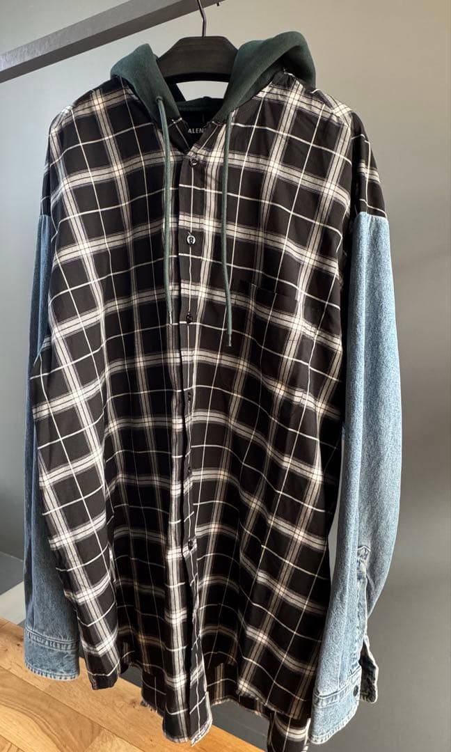 ひ*ろ様 タグ付き balenciaga バレンシアガ レイヤード デニムシャツ