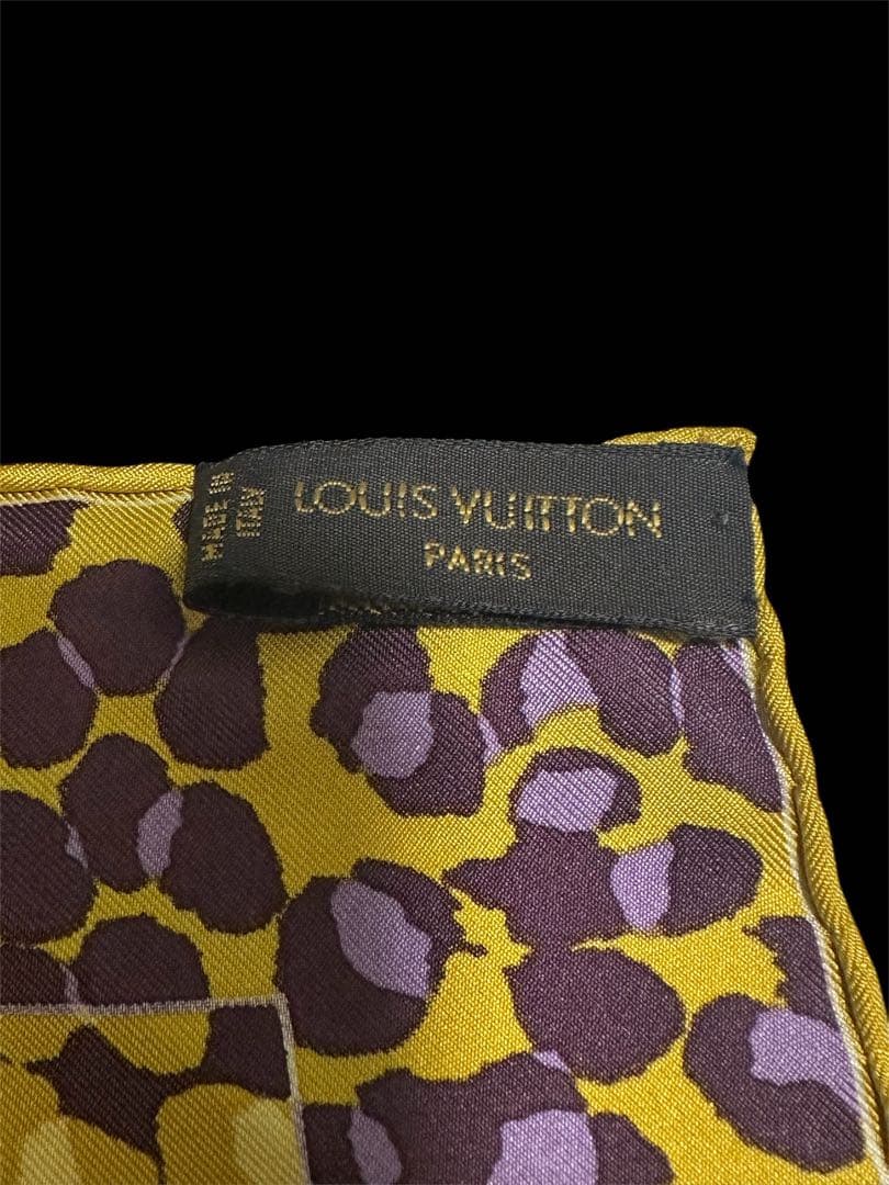 正規品ルイヴィトン　LOUIS VUITTON スカーフ　バンダナ　黄色紫系