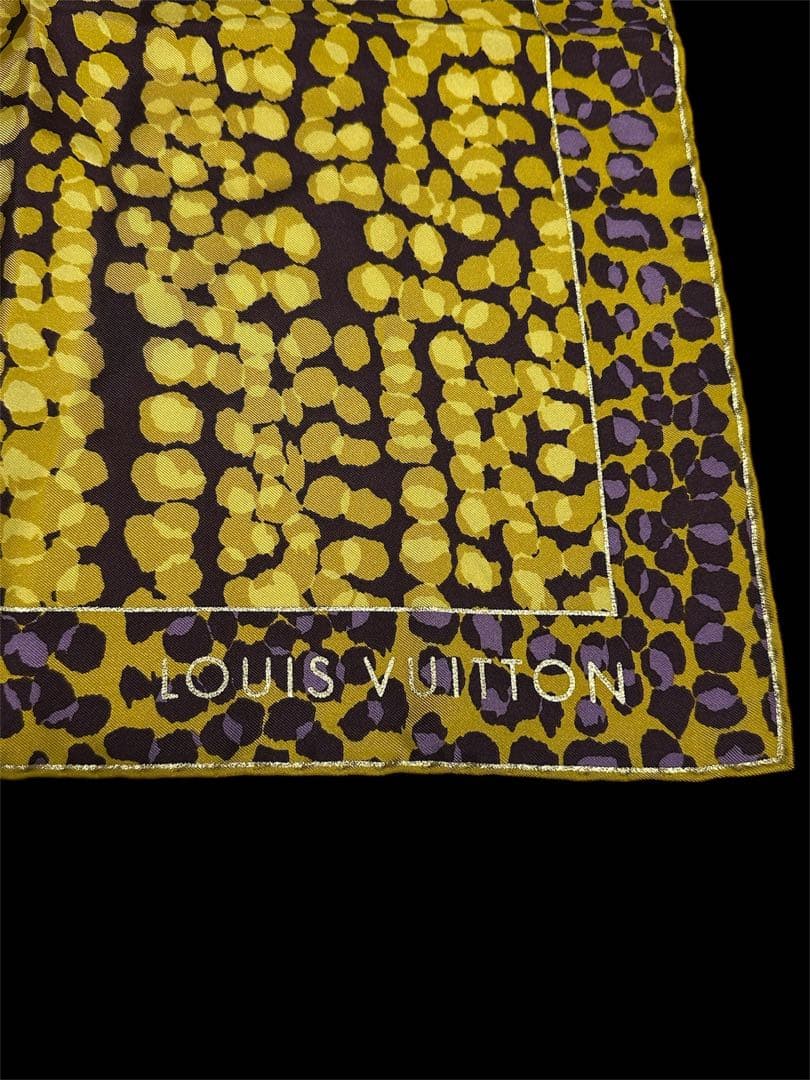 正規品ルイヴィトン　LOUIS VUITTON スカーフ　バンダナ　黄色紫系