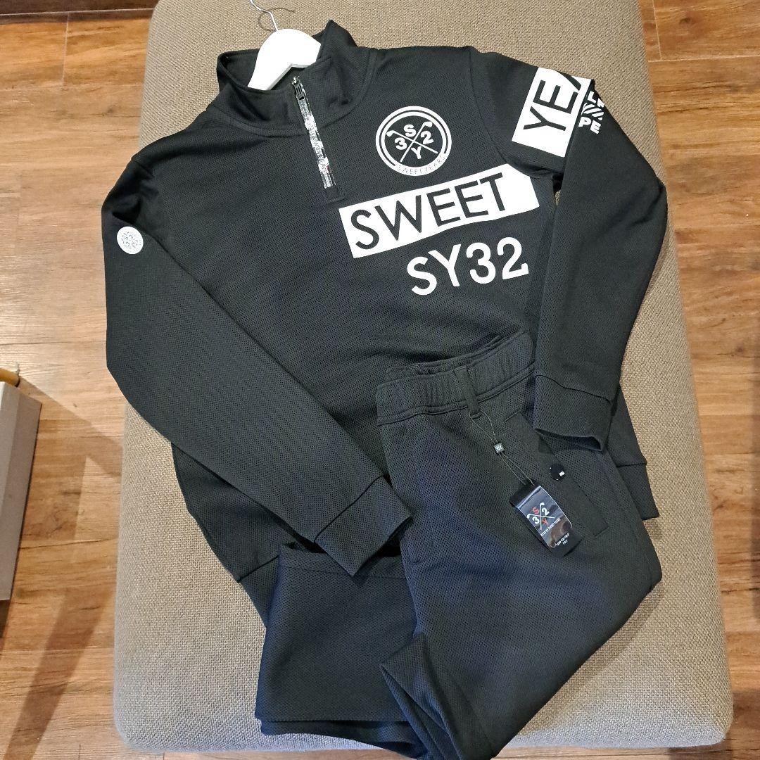 限定値下げSY32 GOLF ブラック ハーフジップセットアップsize M