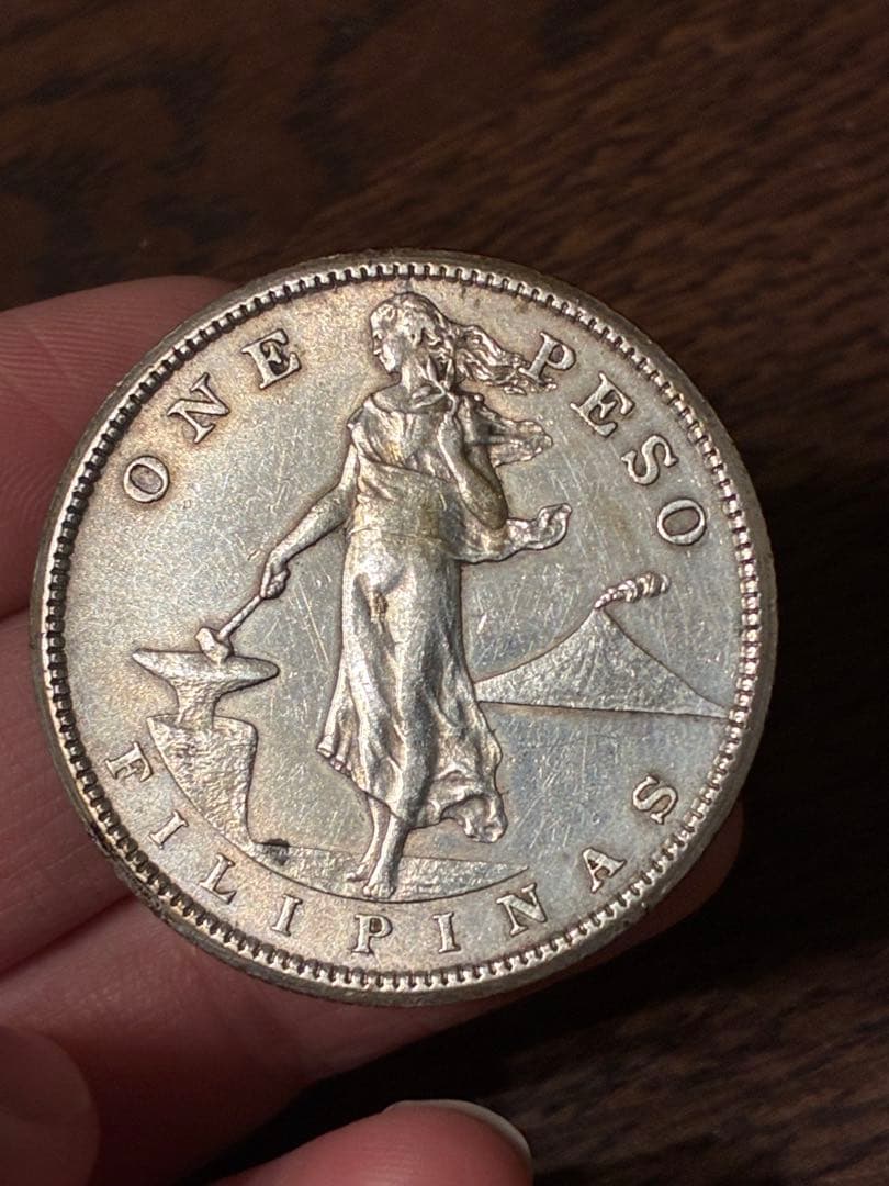 フィリピン1ペソ銀貨　1907年銘　サンフランシスコ造幣局造