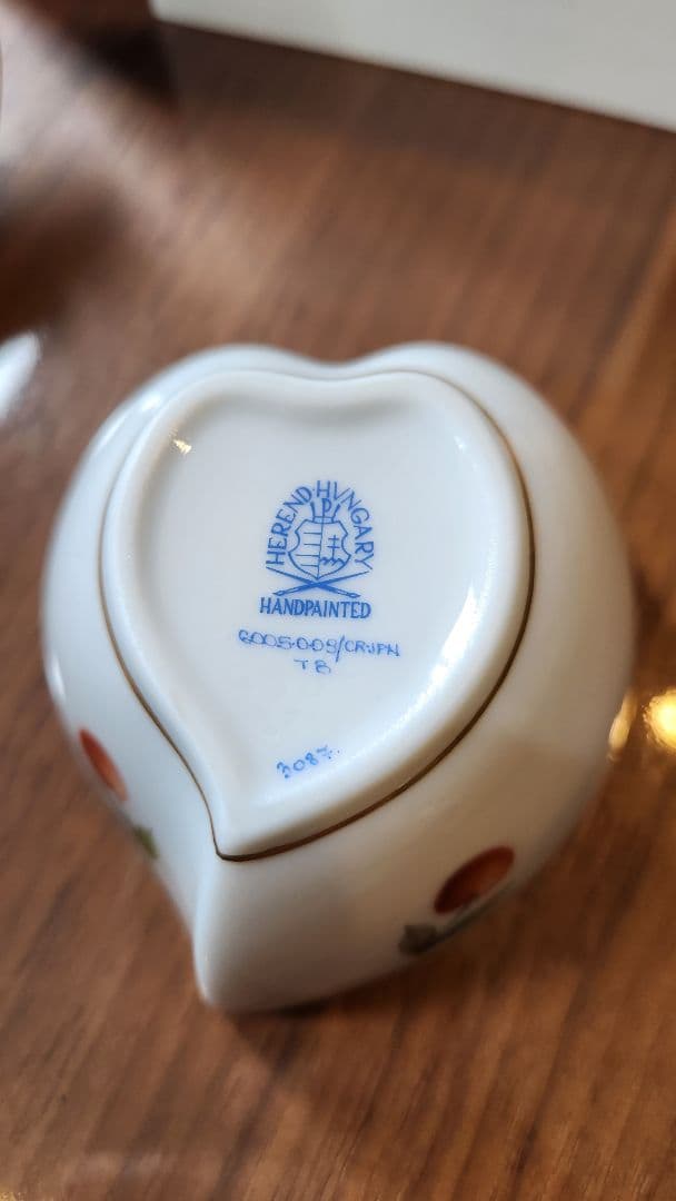 【未使用】Herend ヘレンド ハート型小物入れ 陶磁器