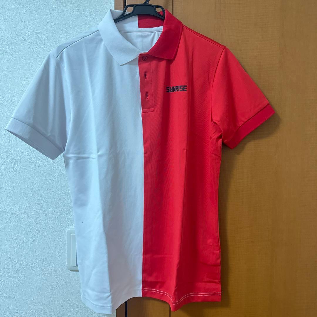 新品未使用 売切品SANRISE ポロシャツ L ホワイト/レッド
