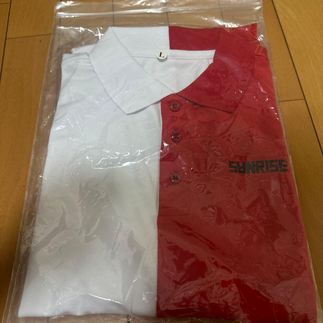 新品未使用 売切品SANRISE ポロシャツ L ホワイト/レッド