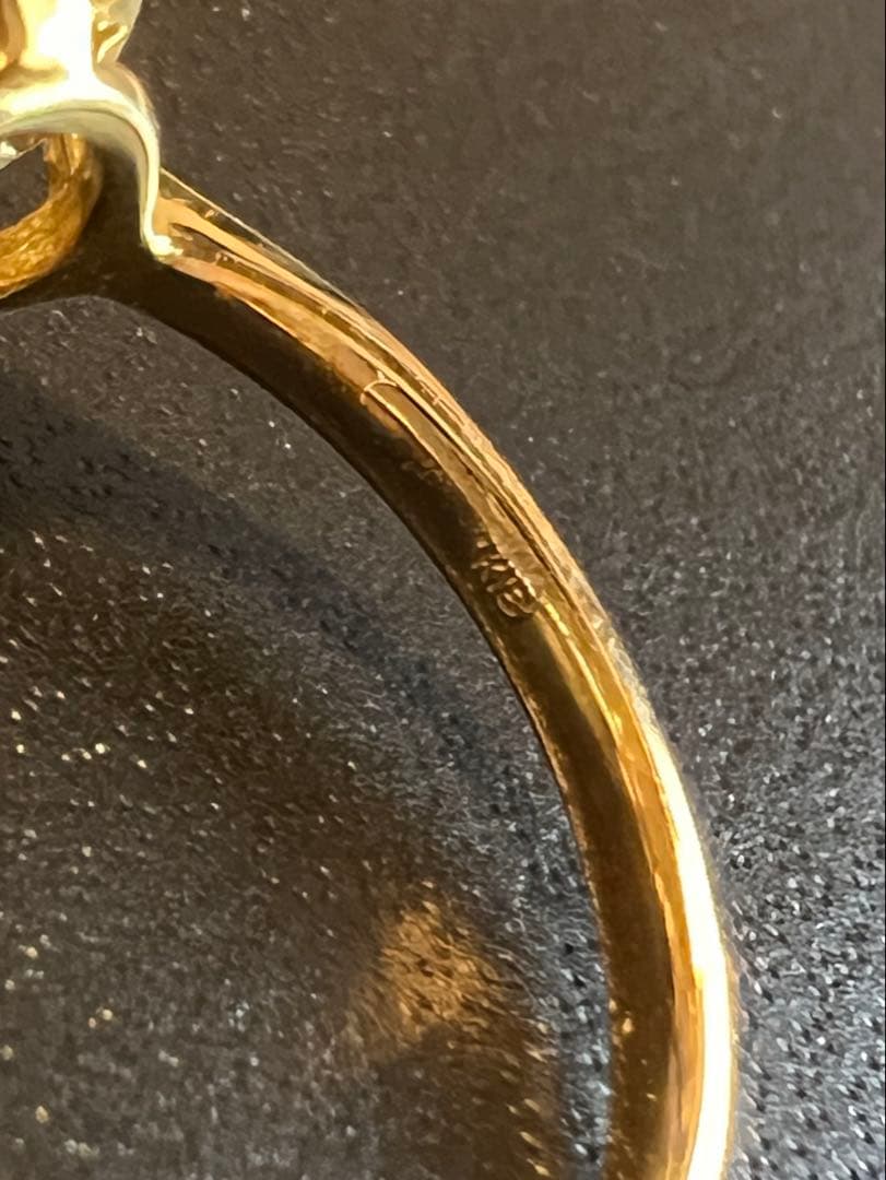 K18 天然ダイヤモンドリング 0.40ct 鑑定カード付き