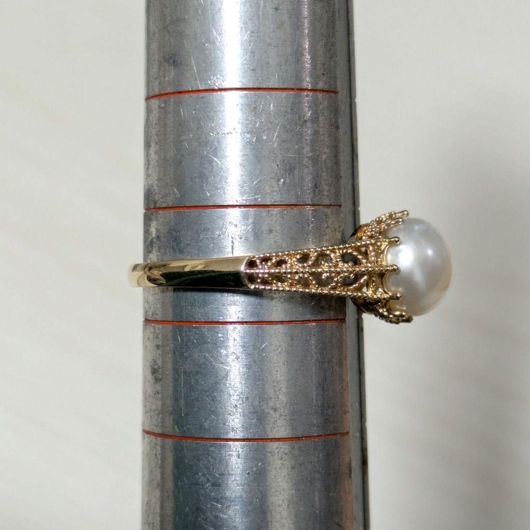K10 ゴールド パール リング