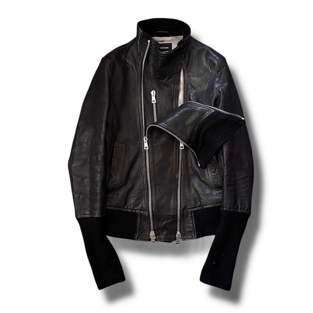 ジャケット・アウター 00s DEFORMATION GIMMICK LEATHER JACKET