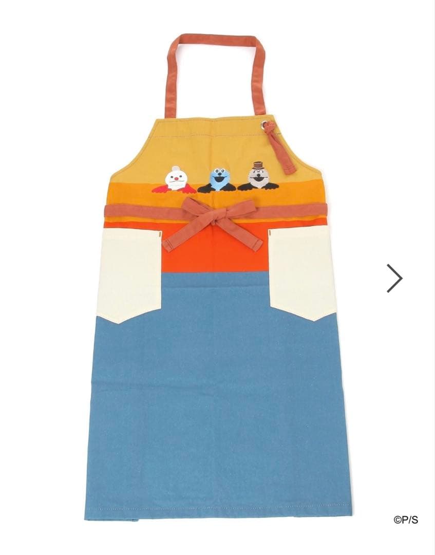 パペットスンスン　ニコアンド　刺繍エプロン　スンスン　ノンノン　ゾンゾン