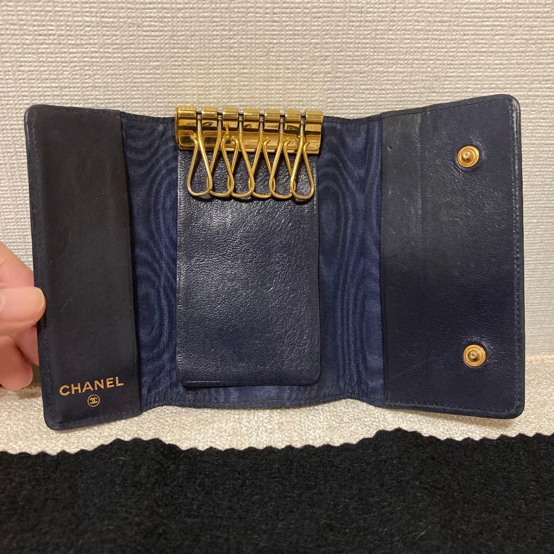 CHANEL ココマーク　キーケース 6連　黒 ラムスキン