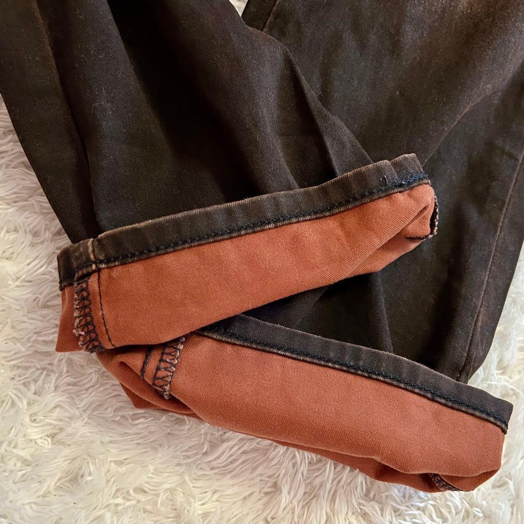 美品⭐︎Lee デニム　カーゴ パンツ　フェイド加工y2k ヒゲ ブラウン　34