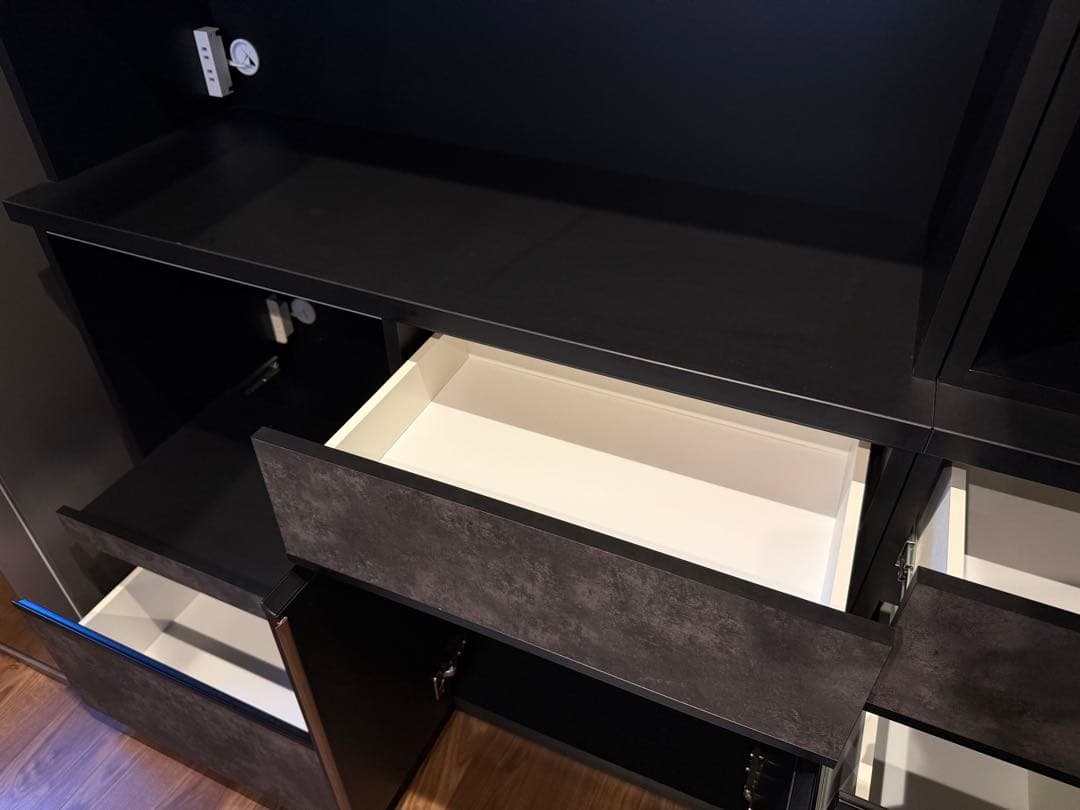 【定価10万円超 / 値下げ】大川家具 食器棚 黒洛 日本製 キッチンボード
