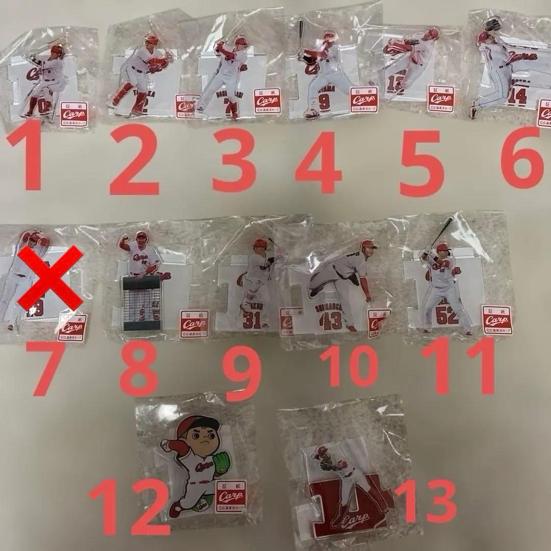 広島カープつながるアクリルスタンド2つ　500円　　オマケ付き